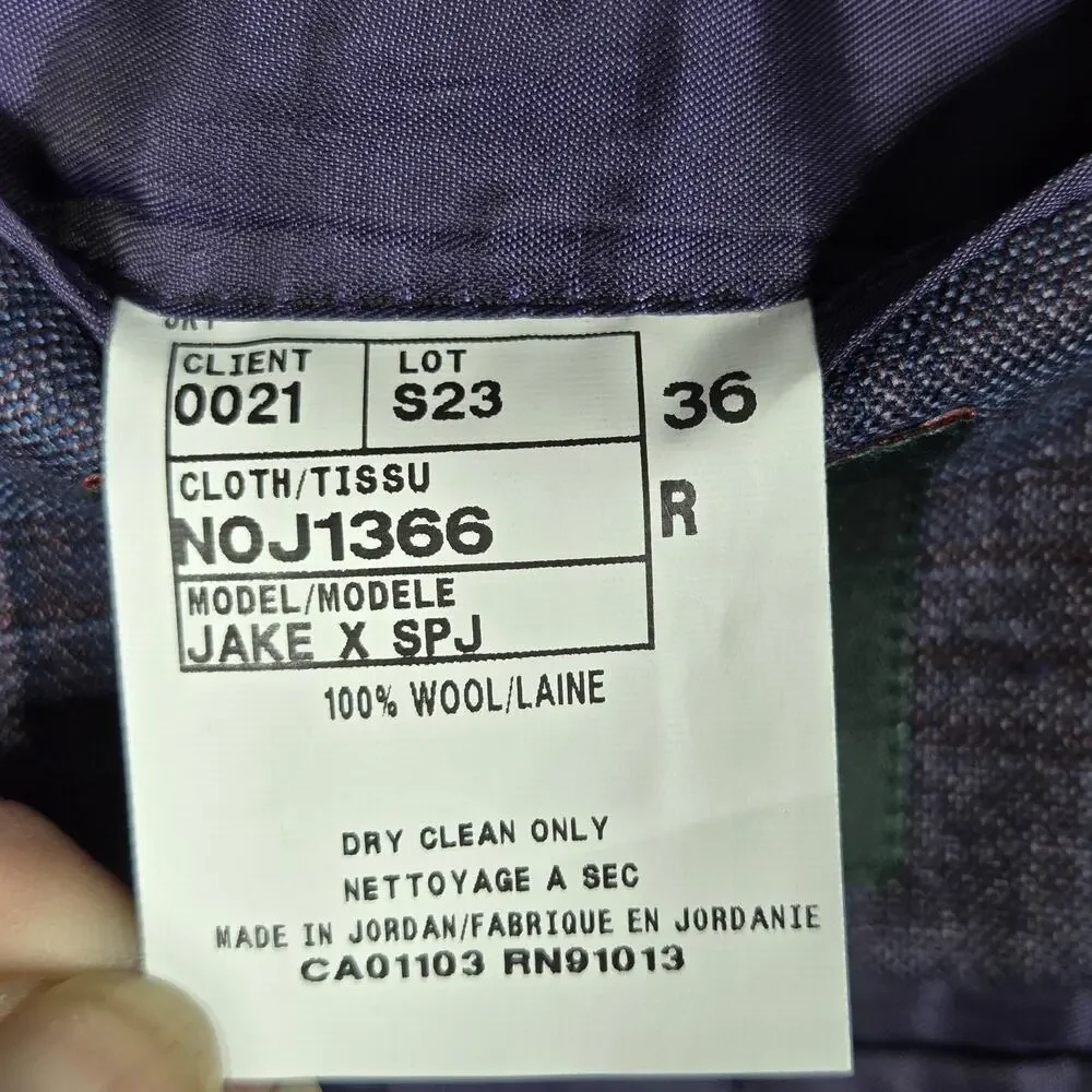 Ted Baker Blazer Mens 36R No Ordinary Joe JAKE Wool Plaid Sport Coat Blue Preppy